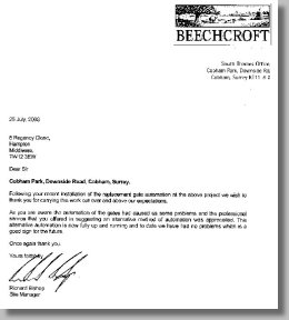 Letter 2 from happy client