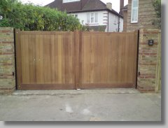 Hardwood Iroko Manor style swing gates